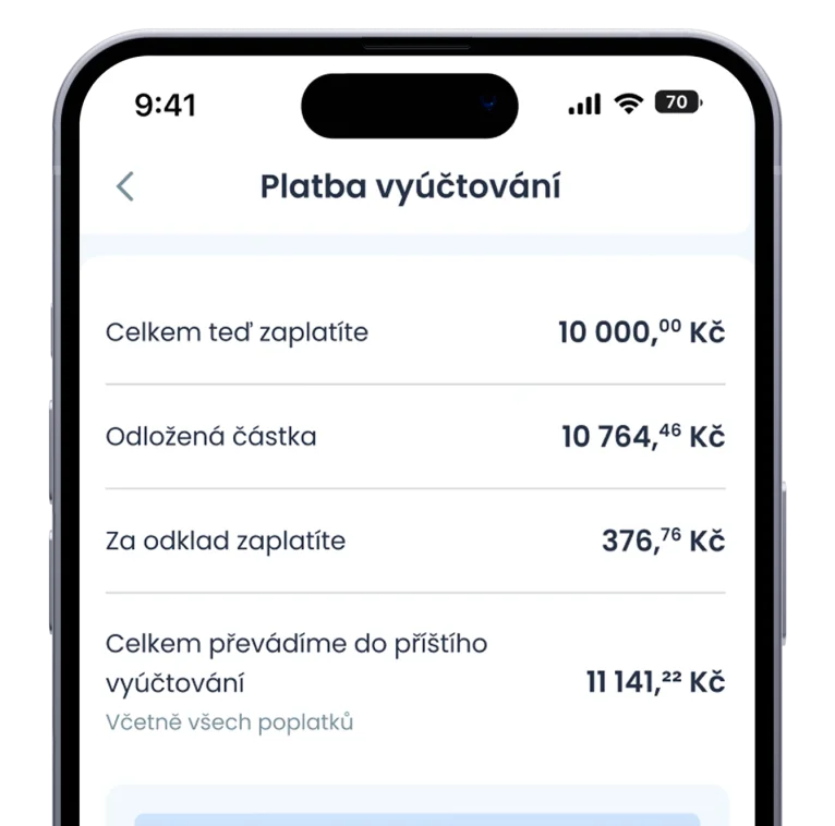 Zbytek si můžete posunout