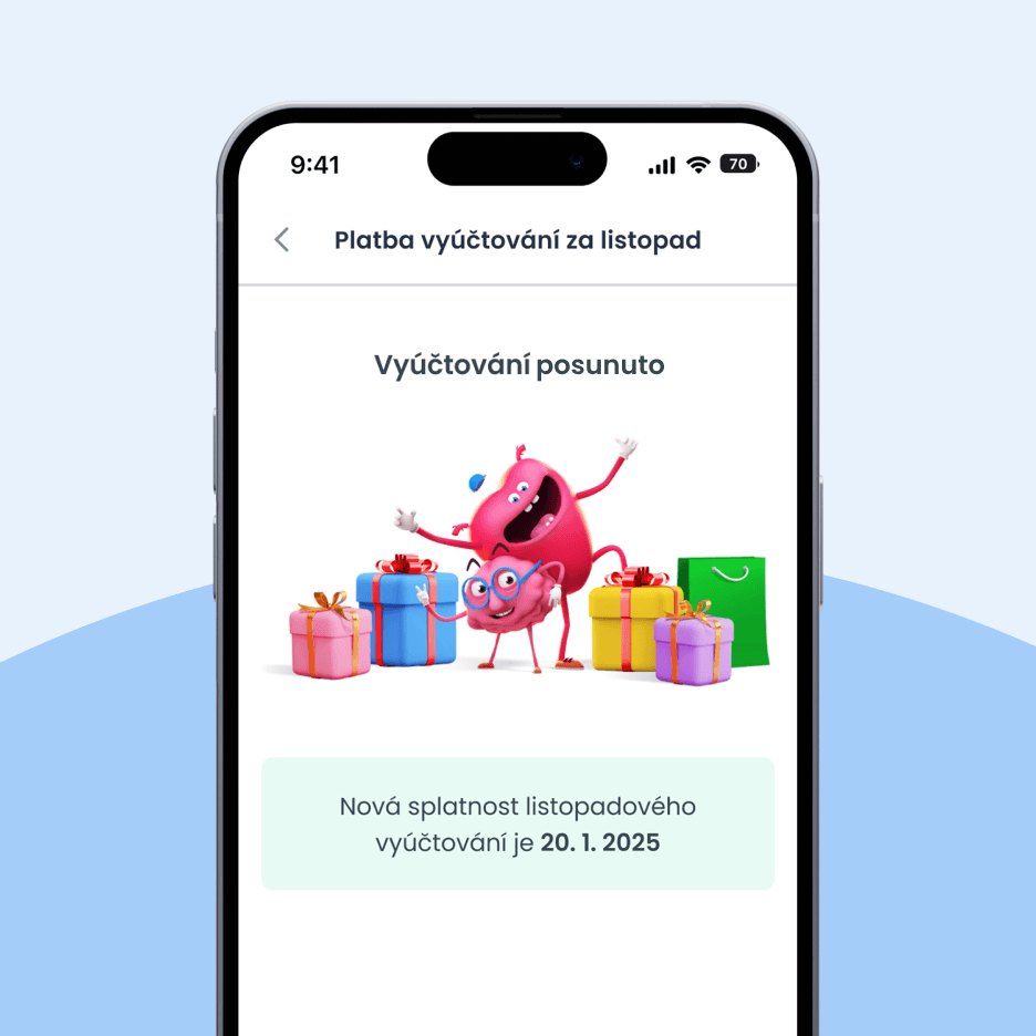 Posuňte si platbu vyúčtování na leden zdarma
