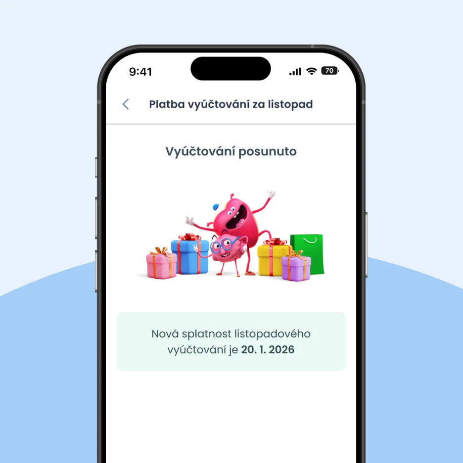 Posuňte si platbu vyúčtování na leden zdarma